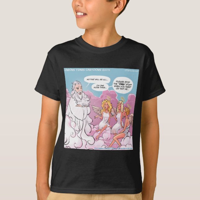 Camiseta Dios Mío (DM) Ángeles Texto Divertido (Anverso)