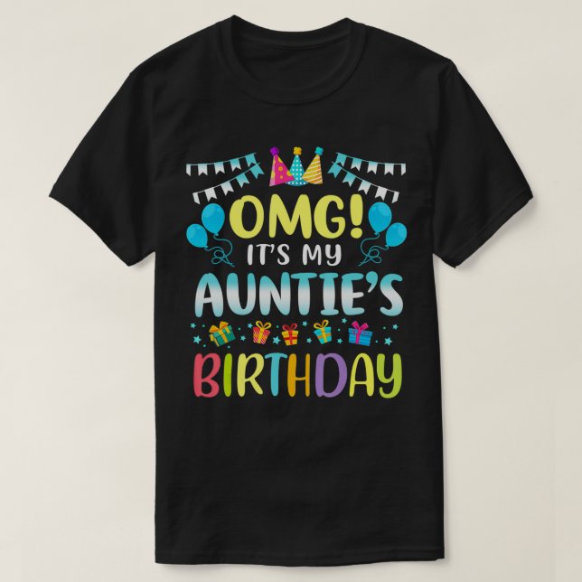 Camiseta Dios mío, es el cumpleaños de mi tía. (Diseño del anverso)