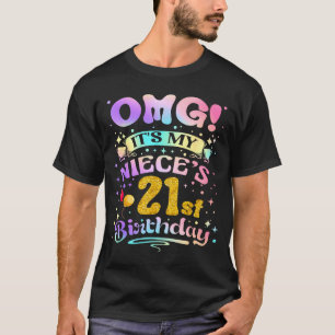 Camiseta Dios mío es el cumpleaños número 21 de mi sobrina