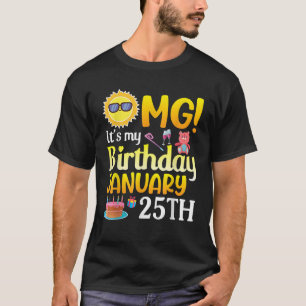 Camiseta Dios mío, es mi cumpleaños, 25 de enero feliz papá