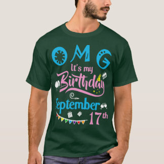 Camiseta Dios mío es mi cumpleaños el 17 de setiembre Feliz