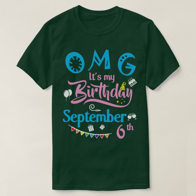 Camiseta Dios mío es mi cumpleaños el 6 de setiembre Feliz  (Diseño del anverso)