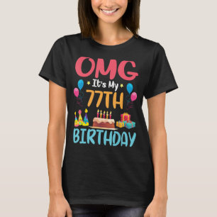 Camiseta Dios mío, es mi día feliz de cumpleaños 77 años pa