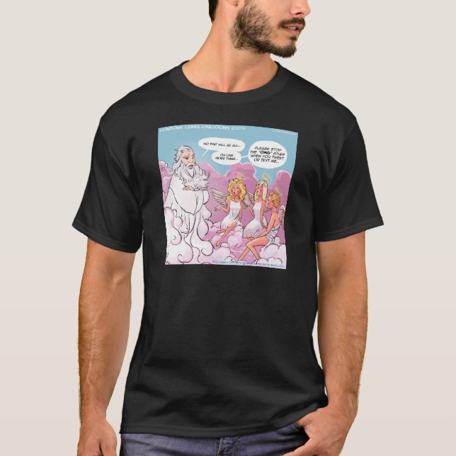 Camiseta Dios Mío (OMG) Ángeles Texto Divertido (Anverso)