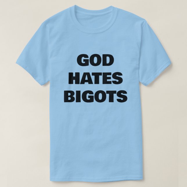 CAMISETA DIOS ODIA A LOS INTOLERANTES (Diseño del anverso)