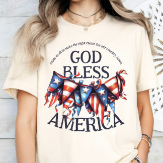 Camiseta Dios Patriótico Bendice a Estados Unidos. Votantes