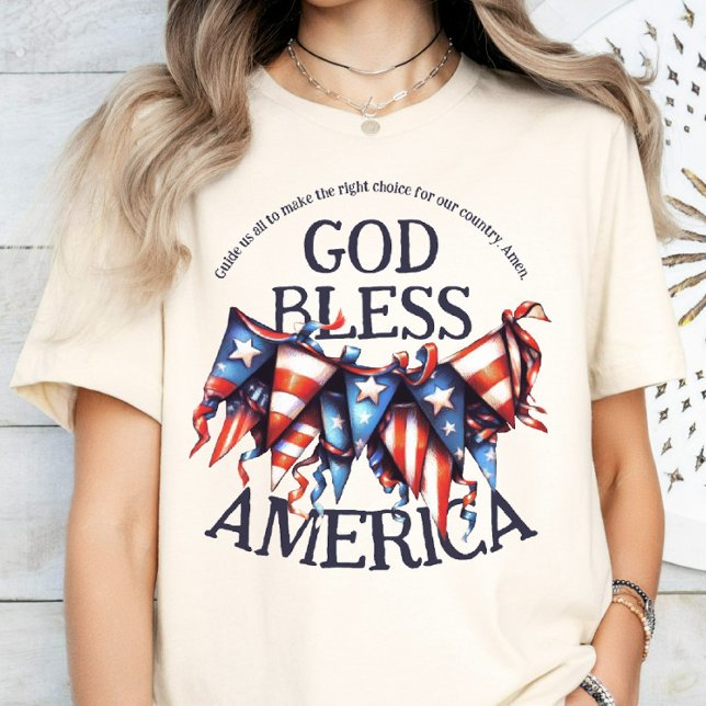 Camiseta Dios Patriótico Bendice a Estados Unidos. Votantes (Subido por el creador)
