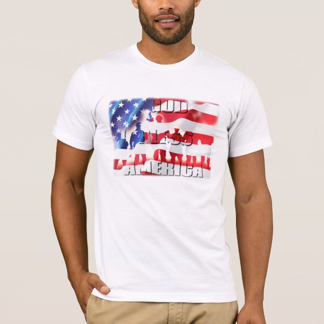 Camiseta Dios Patriótico bendiga a Estados Unidos (Anverso)