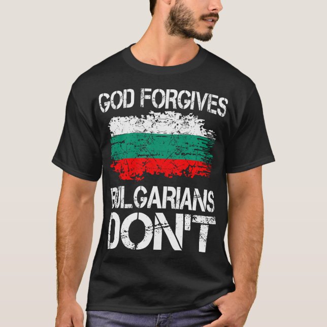 Camiseta Dios perdona a los búlgaros que no donen (Anverso)