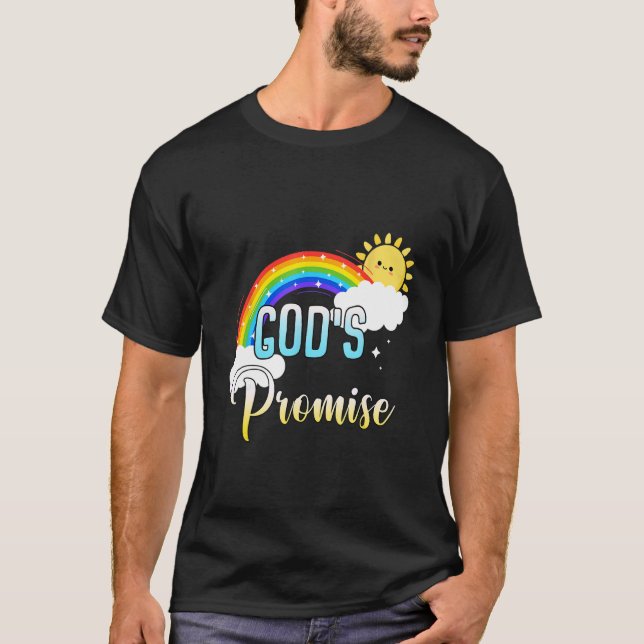Camiseta Dios promete una religión cristiana arcoiris dicie (Anverso)