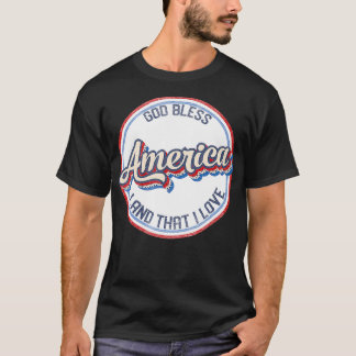 Camiseta Dios retro bendice la tierra estadounidense que am