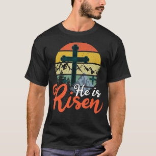 Camiseta Dios Retro Jesús Se Levantó Cristiano 2022 Feliz E