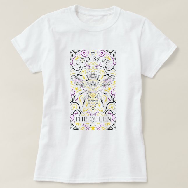 Camiseta dios salve a la reina (Diseño del anverso)