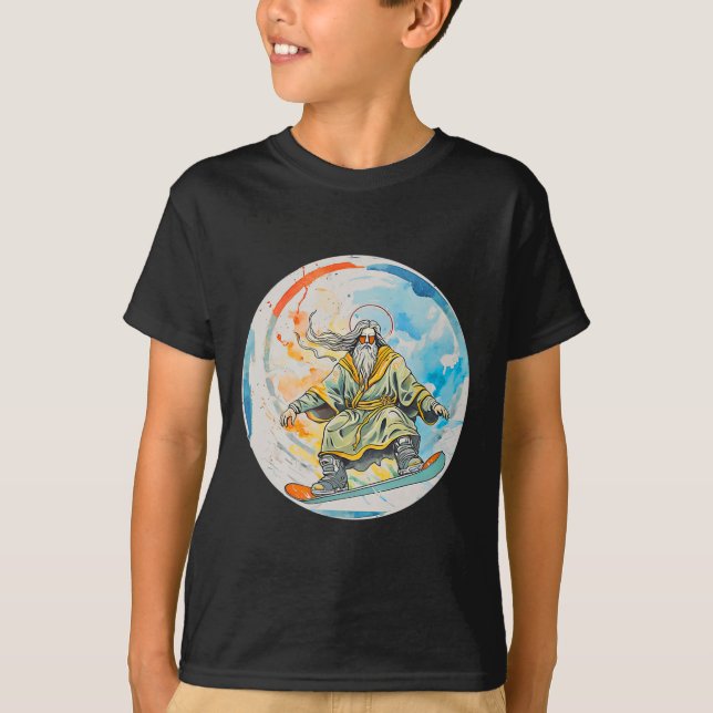 Camiseta Dios Snowboard Con La Oración De Jesucristo Señor  (Anverso)