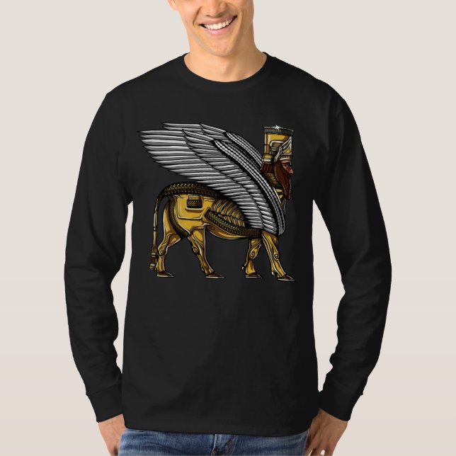 Camiseta Dios sumerio antiguo extranjero del guarda de (Anverso)