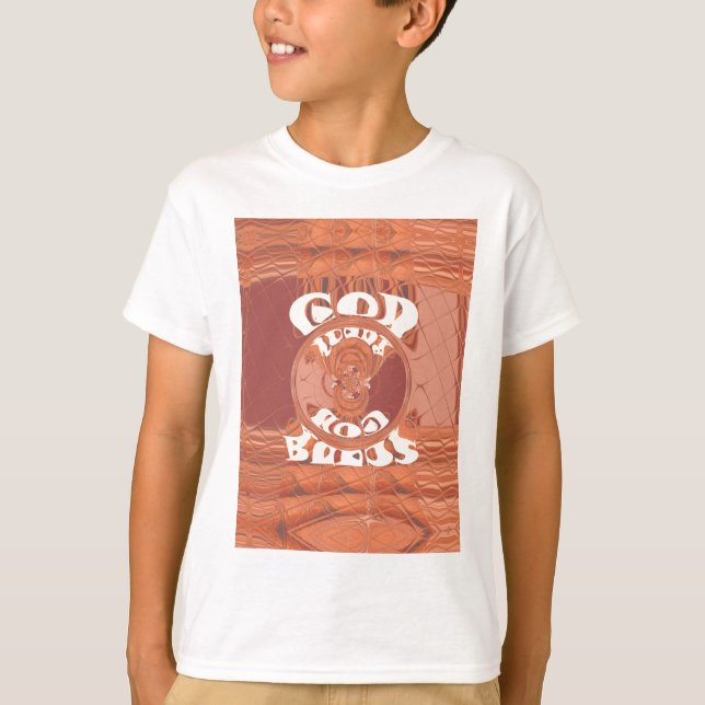 Camiseta Dios te bendiga el diseño de texto Inspirador. (Anverso)