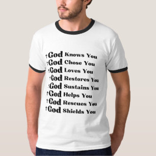 Camiseta Dios te conoce, te ama, restaura y rescata