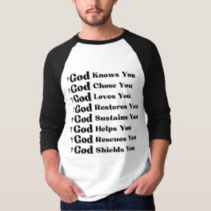 Camiseta Dios te conoce, te ama, restaura y rescata