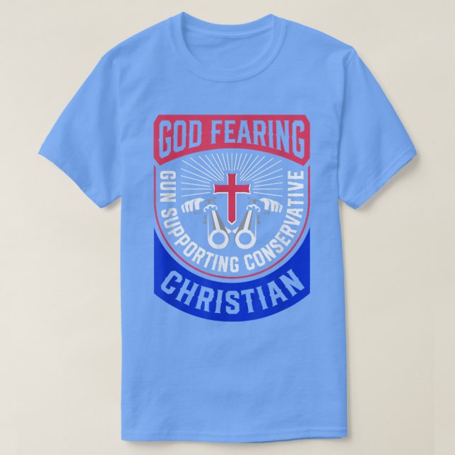 Camiseta Dios teme a un arma apoyando a los cristianos cons (Diseño del anverso)