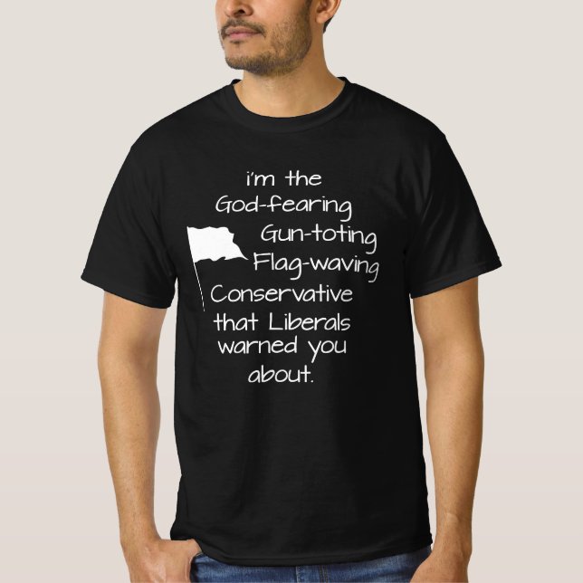 Camiseta Dios teme que un arma derribe la bandera ondeando  (Anverso)