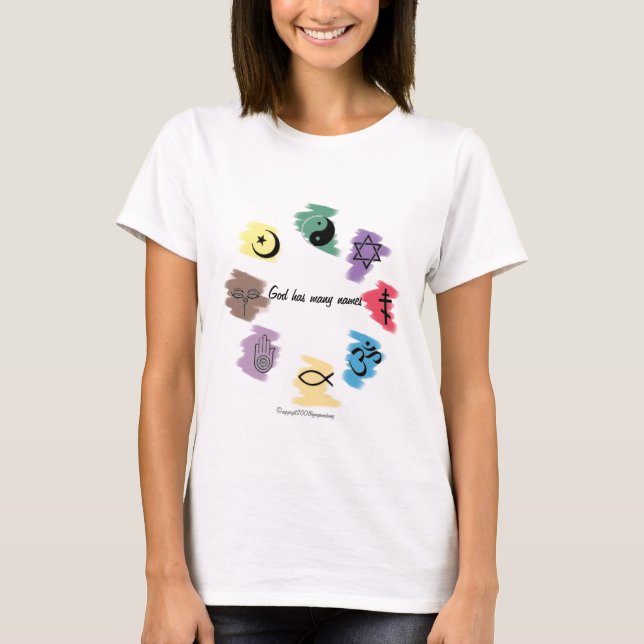 Camiseta Dios tiene muchos nombres (Anverso)