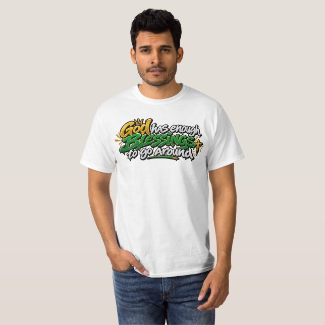 Camiseta Dios tiene suficientes bendiciones para todos (Anverso completo)