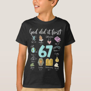 Camiseta Dios Vintage Lo Hizo Primero 67 Seis Siete Meme Ch