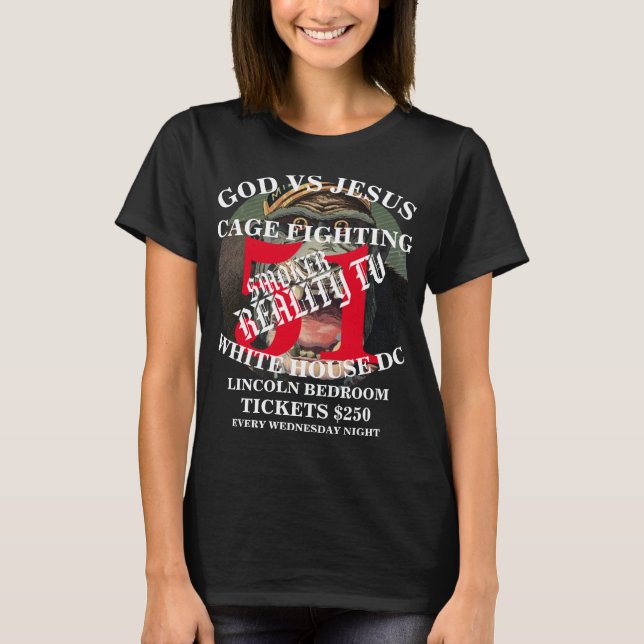 CAMISETA DIOS VS JESÚS PELEA DE CAGE WASHINGTON DC 2051 (Anverso)