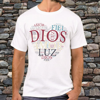 Camiseta Dios Y Fe Corazón Hombre Cristiano Español