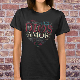 Camiseta Dios Y Fe Corazón Mujer Cristiana Española