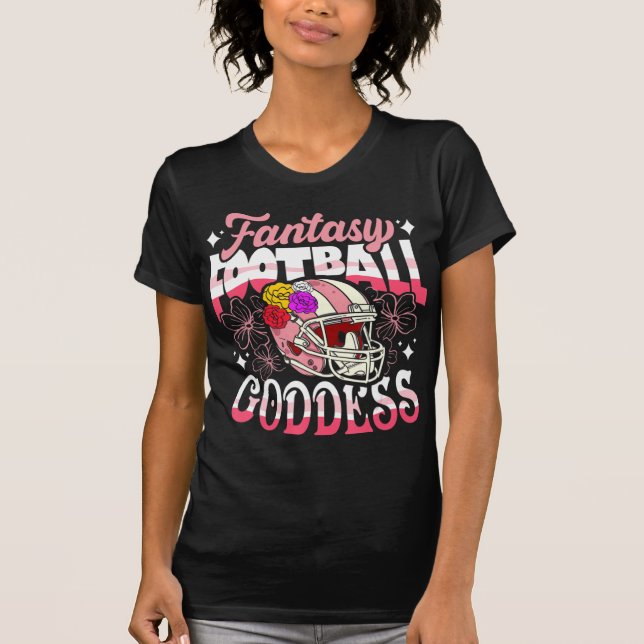 Camiseta Diosa de fútbol divertida, cascos de flores mujere (Anverso)