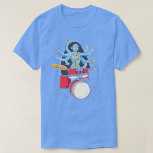 Camiseta Diosa de Kali tocando tambores - tambor de banda d (Diseño del anverso)