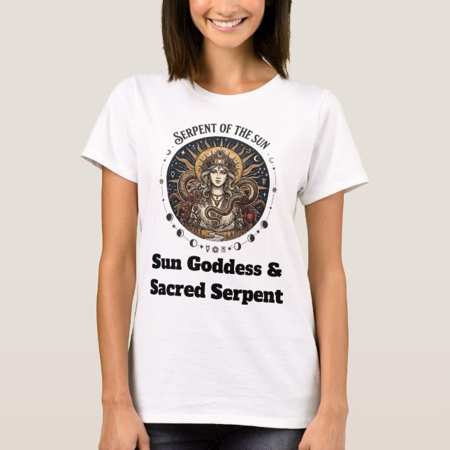 Camiseta Diosa del Sol y Serpiente Sagrada (Anverso)