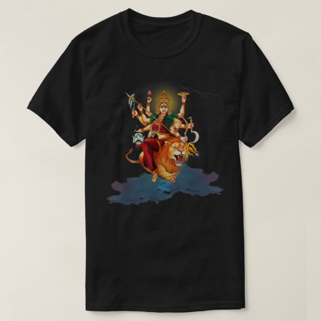 Camiseta Diosa Durga Religión hindú Durga mata Maa Yoga (Diseño del anverso)