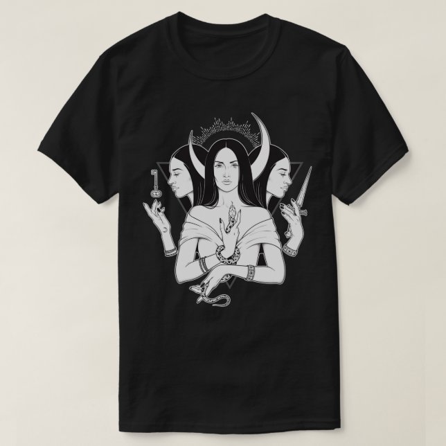 Camiseta Diosa felicita a la diosa triple de la luna Pagan  (Diseño del anverso)