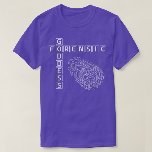 Camiseta Diosa forense ciencia de huellas digitales  (Diseño del anverso)