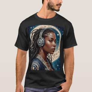 Camiseta Diosa galáctica audífonos Art Tee