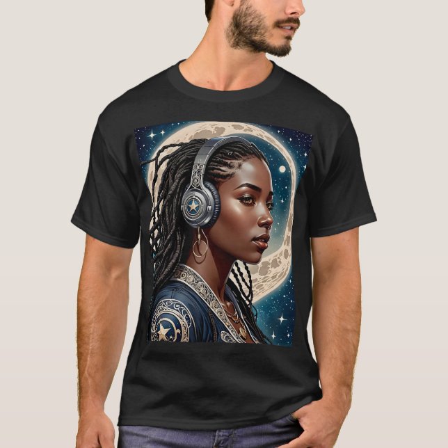 Camiseta Diosa galáctica audífonos Art Tee (Anverso)