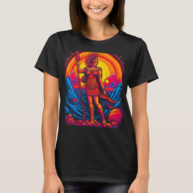 Camiseta Diosa griega de mitología de Atenas (Anverso)