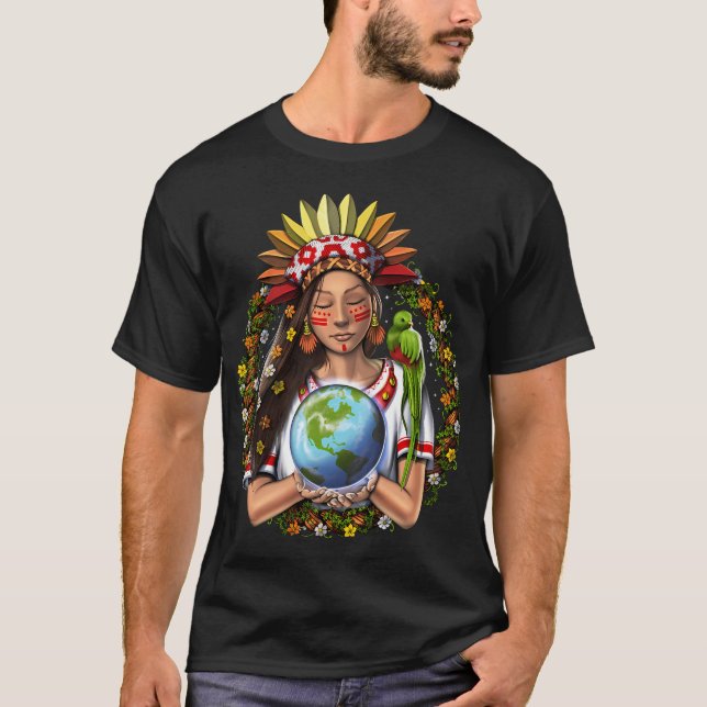 Camiseta Diosa guerrera azteca (Anverso)