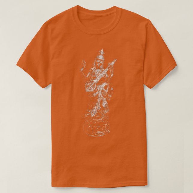 Camiseta Diosa hindú de Saraswati Mantra Sanskrit (Diseño del anverso)