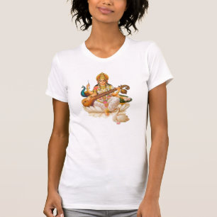 Camiseta Diosa hindú Saraswati TShirt - Divina Sabiduría Te