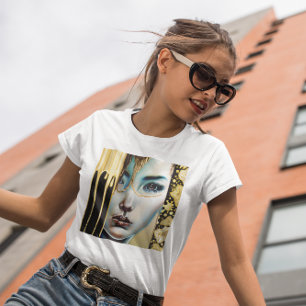Camiseta Diosa Mística Etérea en Oro