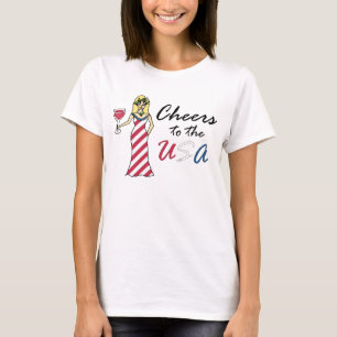 Camiseta Diosa patriótica del vino "alegrías luz de los