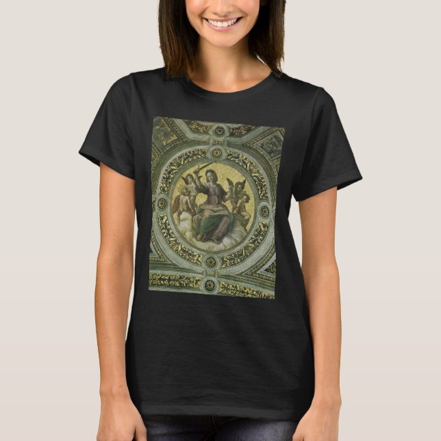 Camiseta Diosa romana Justicia con ángeles de Raphael (Anverso)