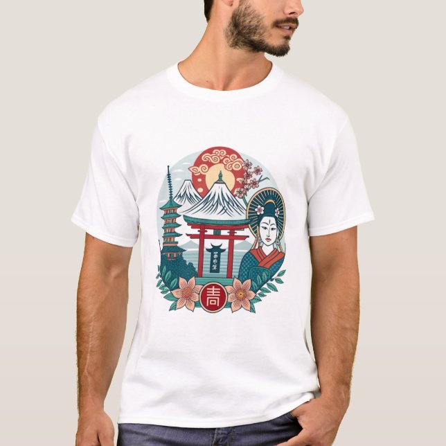 CAMISETA DIOSAS Y SANTUARIOS SHINTO (Anverso)