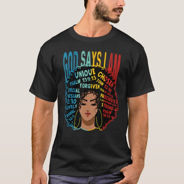 Camiseta Dioses dicen que soy Melanin Afro Mujer Negra (Anverso)