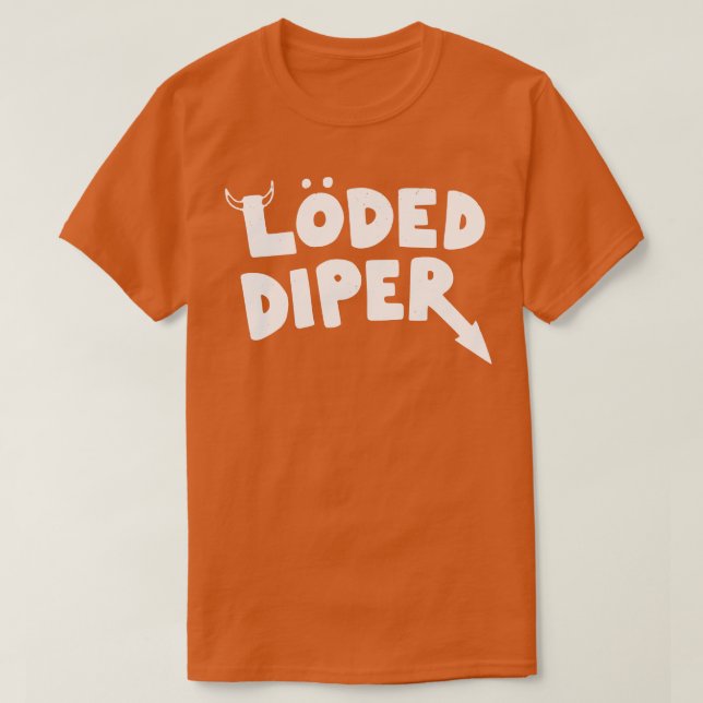 Camiseta Diper cargado ligeramente angustiado (Diseño del anverso)
