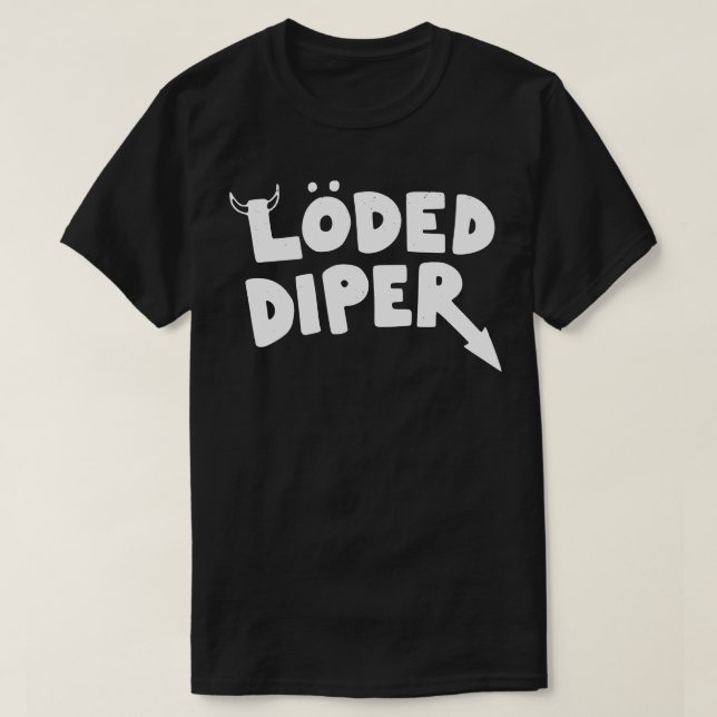 Camiseta Diper cargado ligeramente angustiado (Diseño del anverso)