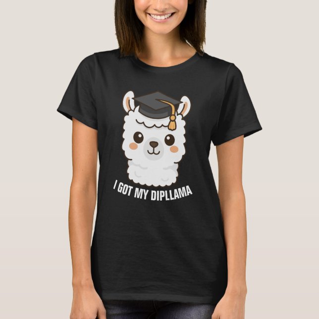 Camiseta Dipllama Clase de Graduación Llama Alpaca (Anverso)